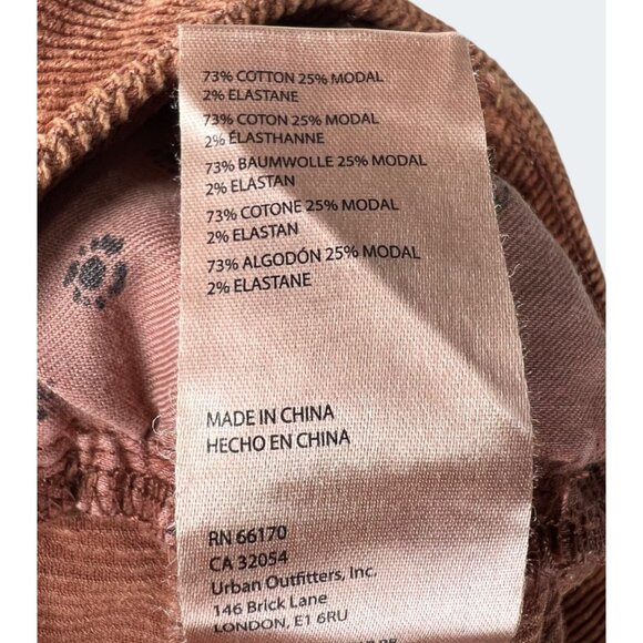 Anthropologie Pilcro The Yaya Rust Orange Corduroy Crop Flared Pants Size 26 - Picture 5 of 16